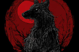 design detailed horror dark art, metal album cover, tshirt design illustration