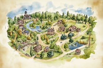 create a watercolor map for your wedding invitation