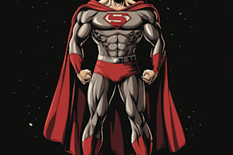 make concept art superhero character design for comics