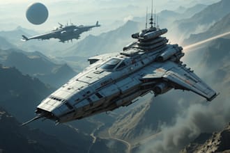 design a sci fi spaceship art