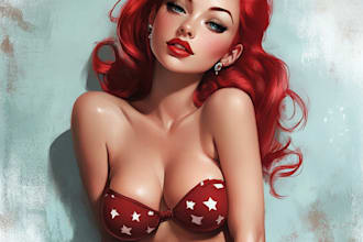 pin up girl and pin up girl illustration