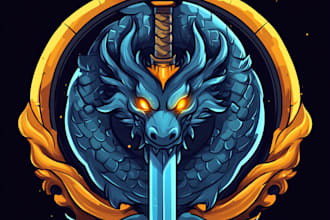 make 2d emblem logo with fantasy game style