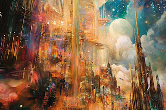 do science fiction city, environment, futuristic city concept art
