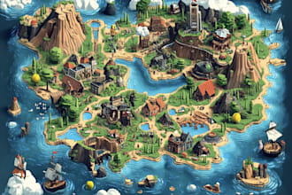 draw a unique vector or isometric map
