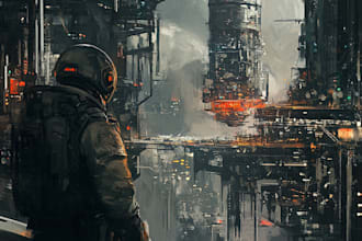 design spaceship, sci fi illustration and sci fi art