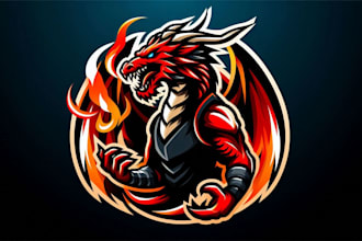 do dragon esports mascot logo design with company