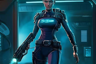 sci fi character illustration or sci fi character