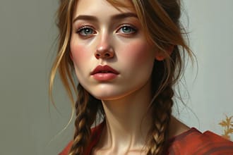 do hand draw realistic digital oil painting portrait