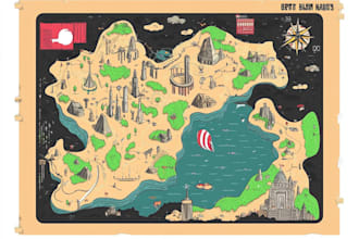 draw a unique vector or isometric map