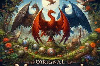 draw a fantasy, rpg, sci fi, medieval game logo