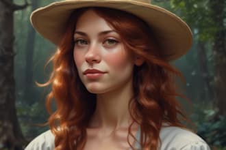 draw a digital oil painting portrait