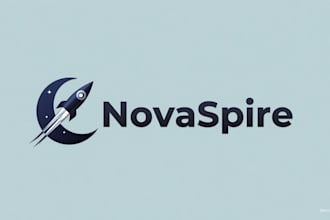 create an awesome 3d modern rocket and moon logo for your business