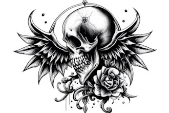 create your dark and gothic custom tattoo design