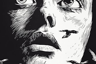 create an artistic linocut illustration in my own style