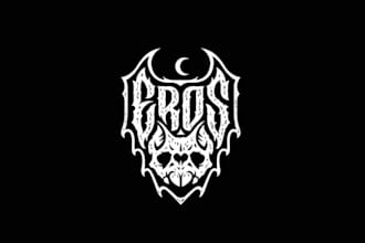 draw black, slamming, brutal, death metal logo