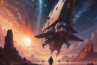 design spaceship sci fi illustration and sci fi art