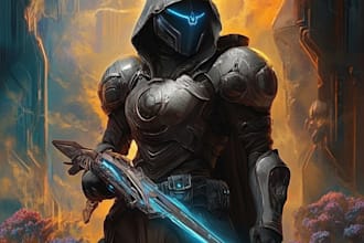 design fantasy sci fi character or sci fi concept art