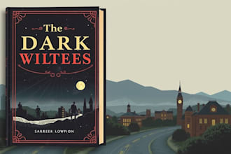 create dark vintage illustrate book cover