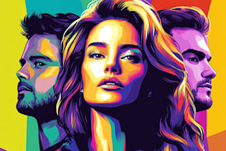 draw wpap pop art portrait for you