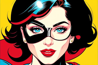 draw comic superhero pop art portrait