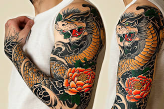 create japanese or oriental tattoo design for you