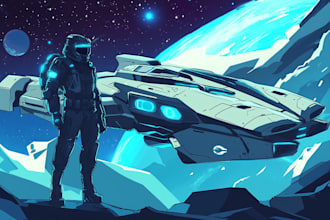 design spaceship, sci fi illustration and game art for you