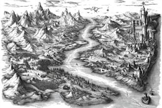 craft a hand drawn map of your fantasy world