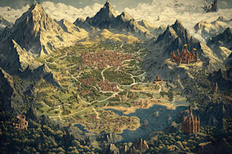 create a painterly map for fantasy dnd game, good for print