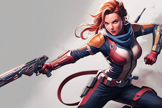 drawing a sci fi character illustration or sci fi character