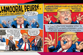 create a funny political cartoon for you