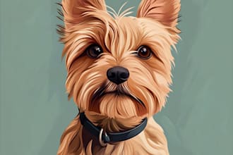 create your pet portrait in disney style cartoon illustration
