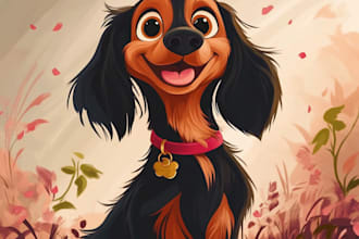 create your pet portrait in disney cartoon style
