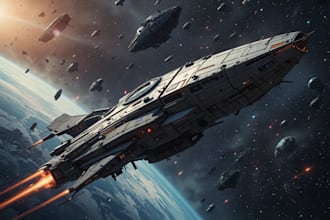 illustrate a sci fi spaceship art