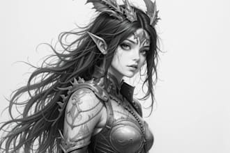 draw fantasy or horror character illustration