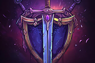 design fantasy game logo with cool unique magic style