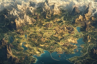 create a high quality high detail fantasy map for dnd
