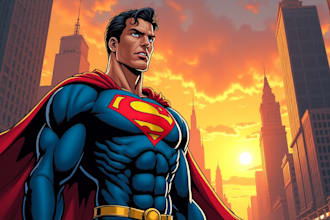 draw you a dc or marvel style comic book superhero character