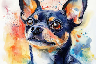 draw portrait illustration of your cat, dog or any pets