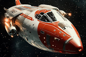 design spaceship, sci fi illustration and sci fi art