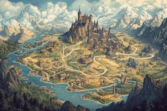 create a fantasy dnd map in wonderdraft for any use you want