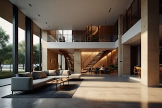 do architectural sketch rendering exterior interior concept