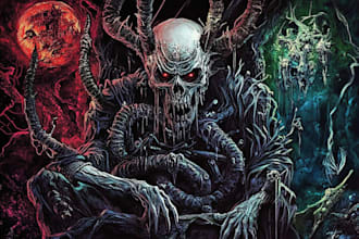 do awesome artwork for dark art, horror, creepy illustration
