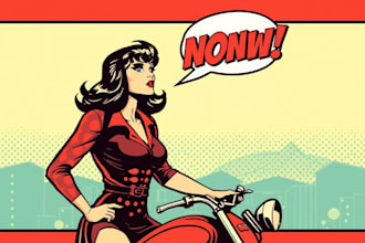 design retro vintage illustration retro comic book  retro vintage poster