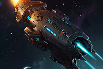 do design spaceship sci fi illustration and sci fi art