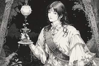 do a black and white engraving style illustration