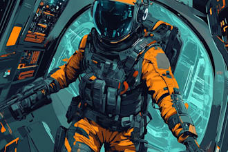draw a sci fi character illustration or sci fi character