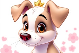 draw disney cartoon portrait of your lovely pet