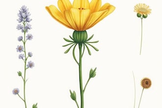 create a botanical flower plants scientific illustration