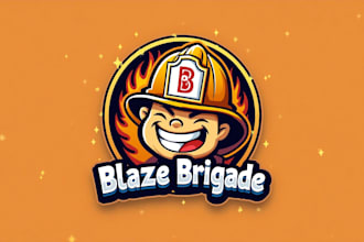 design wonderful fire fighter mascot logo with unlimited revision