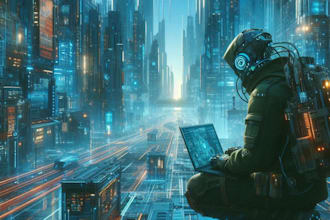 do futuristic cyberpunk city and sci fi concept art
